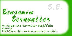 benjamin bernvaller business card